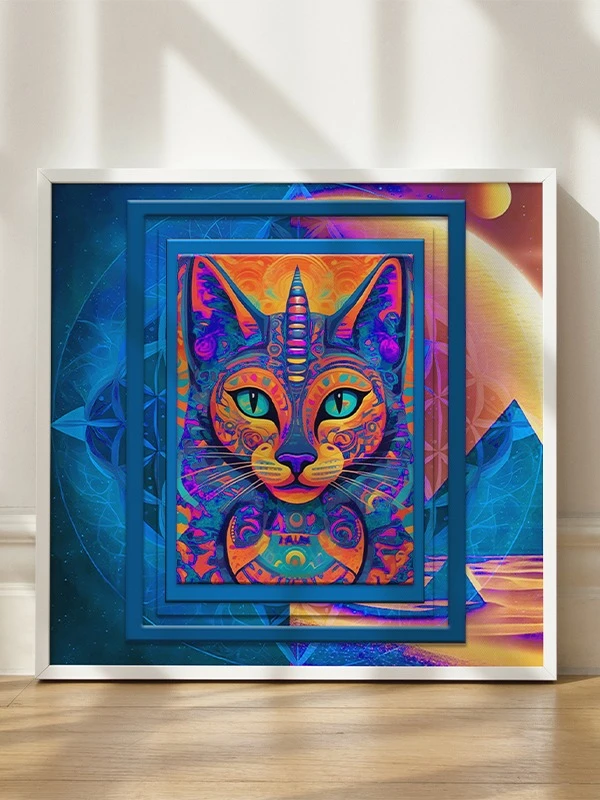 Space Cat Blue Orange - Download product image (9)