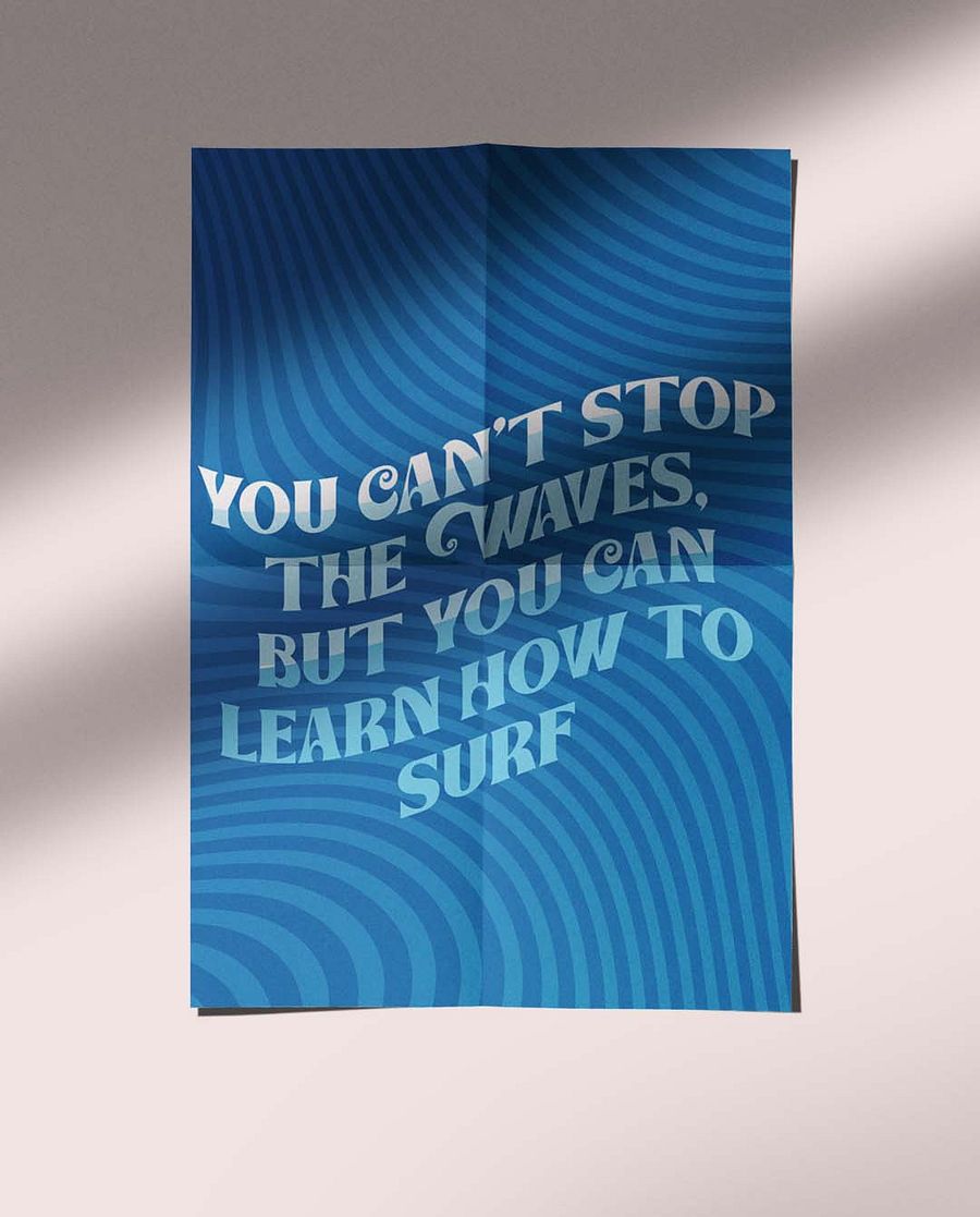 Waves Quote Affirmation Printable Wall Art Decor - Instant Download product image (4)