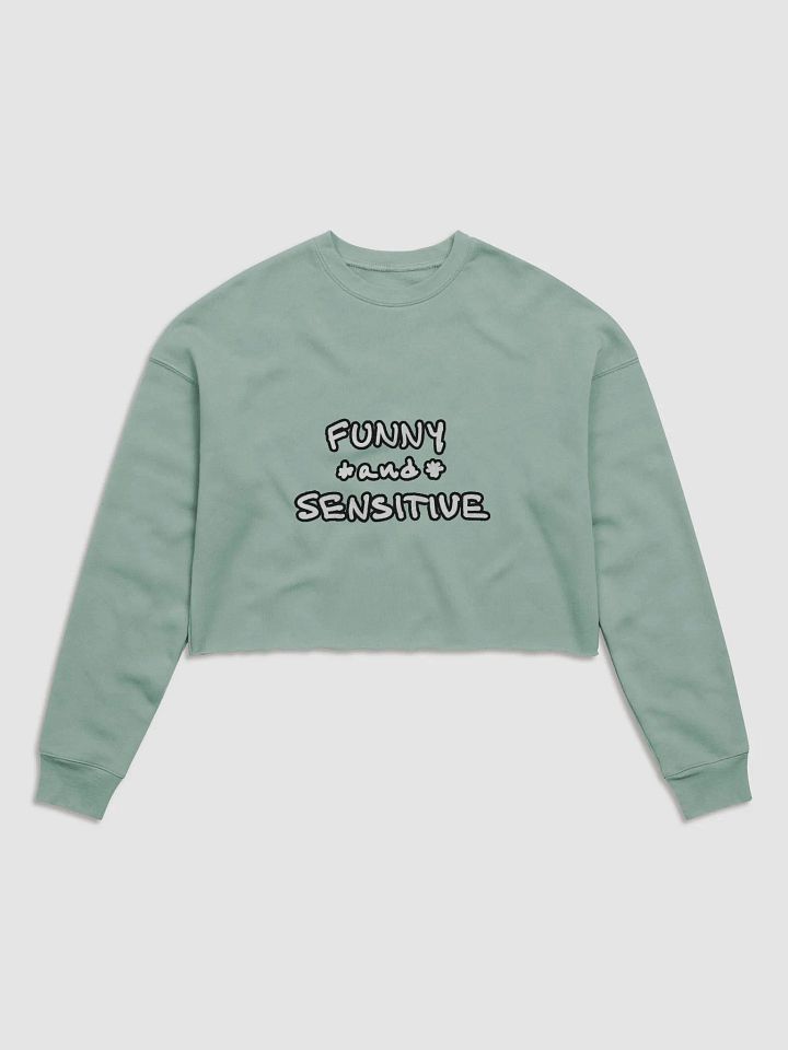 FUNNY *and* SENSITIVE (lined design) women’s fleece crop sweatshirt product image (10)