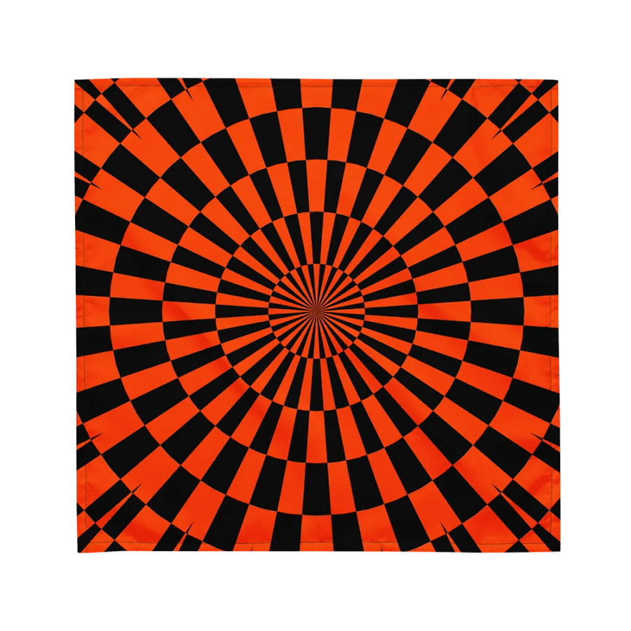 Halloween Twisted Illusion Bandana, Mesmerizing Black Orange Autumn Accessory product image (3)