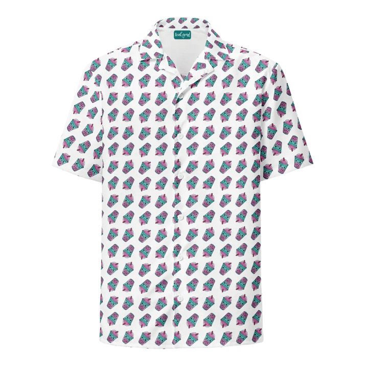 Kawaii Hawaii Bubble Tea Short Sleeve Button-Up Shirt product image (1)