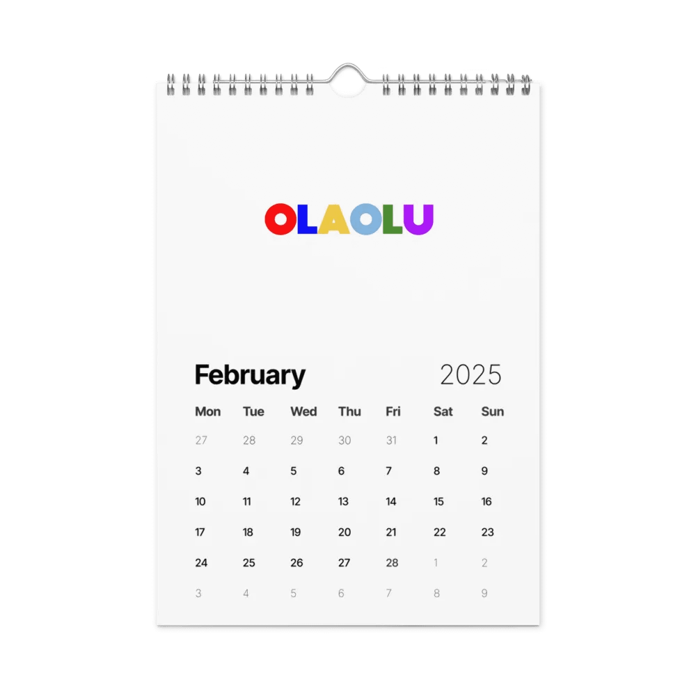 OLAOLU Vibrant Typography Calendar product image (5)