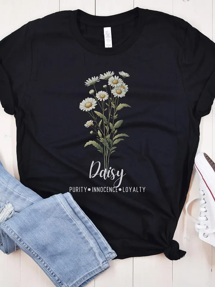 Daisy Birth Month Flower Tee For April: Reflecting Purity, Innocence, Loyalty: Perfect Gift for Her product image (2)