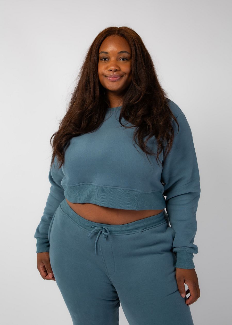 Marine Blue Cropped Crewneck product image (3)