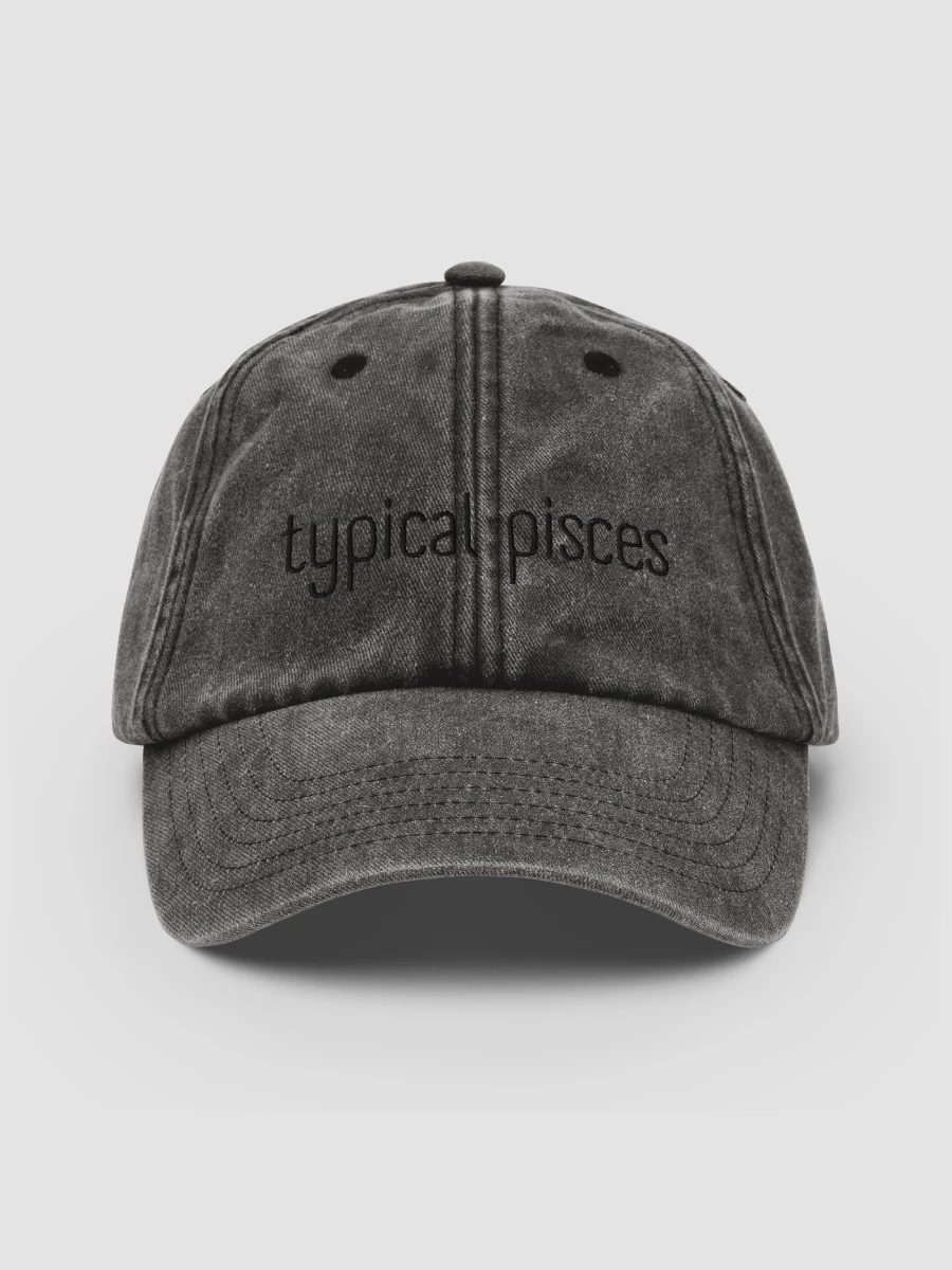 Typical Pisces Black on Black Vintage Wash Dad Hat product image (1)