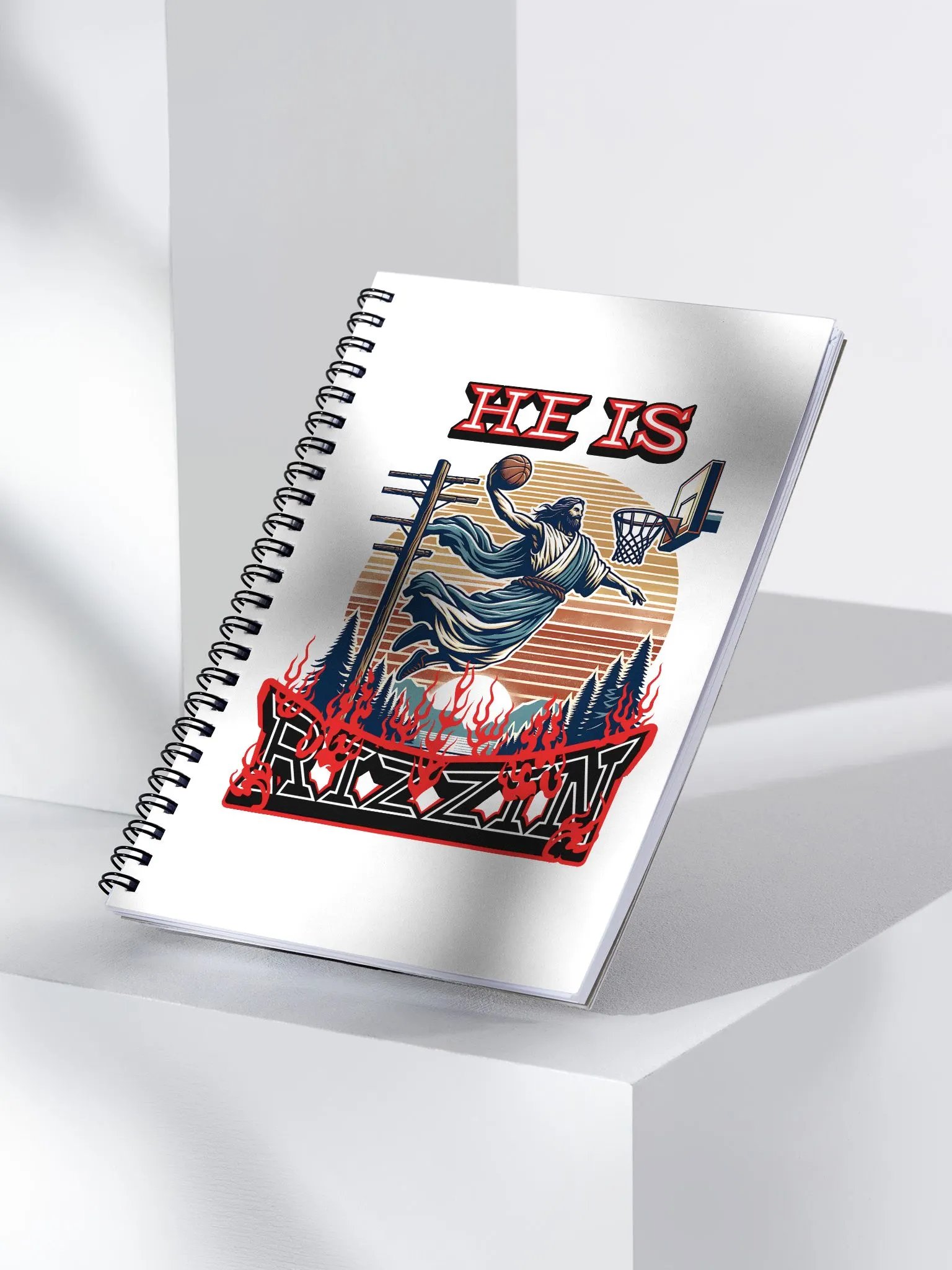 He Is Rizzin Basketball Jesus Slam Dunk Spiral Notebook product image (3)