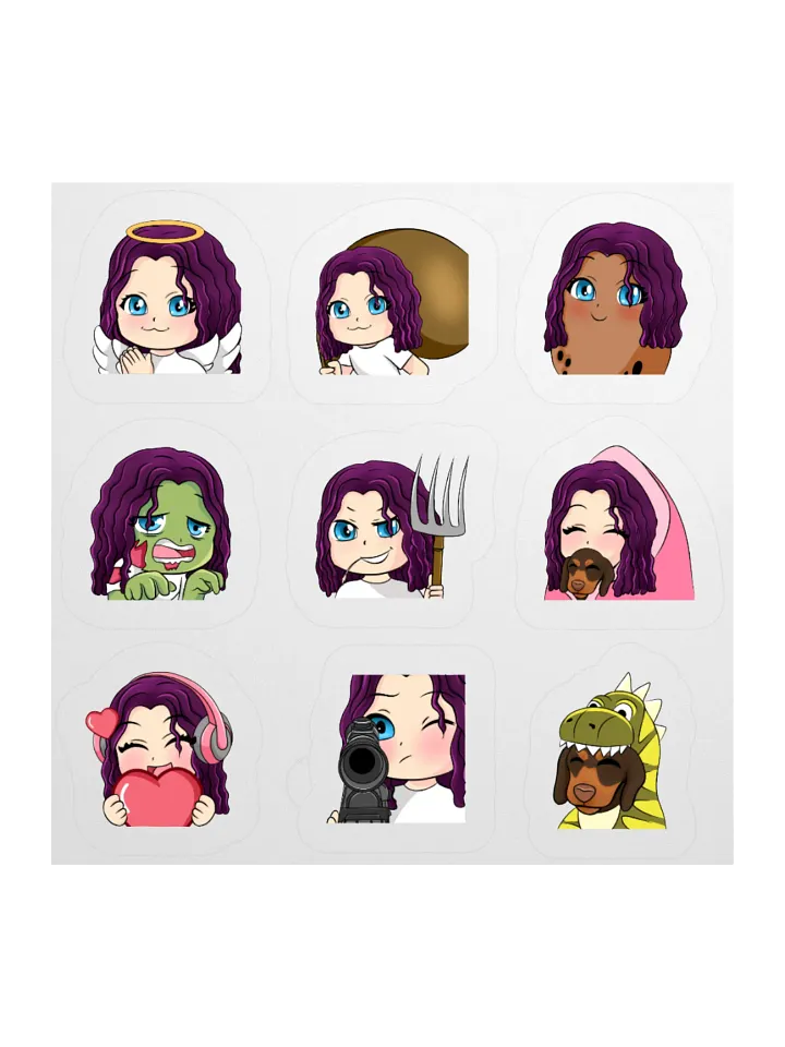 HollyRex Emotes Kiss Cut Sticker Set product image (1)