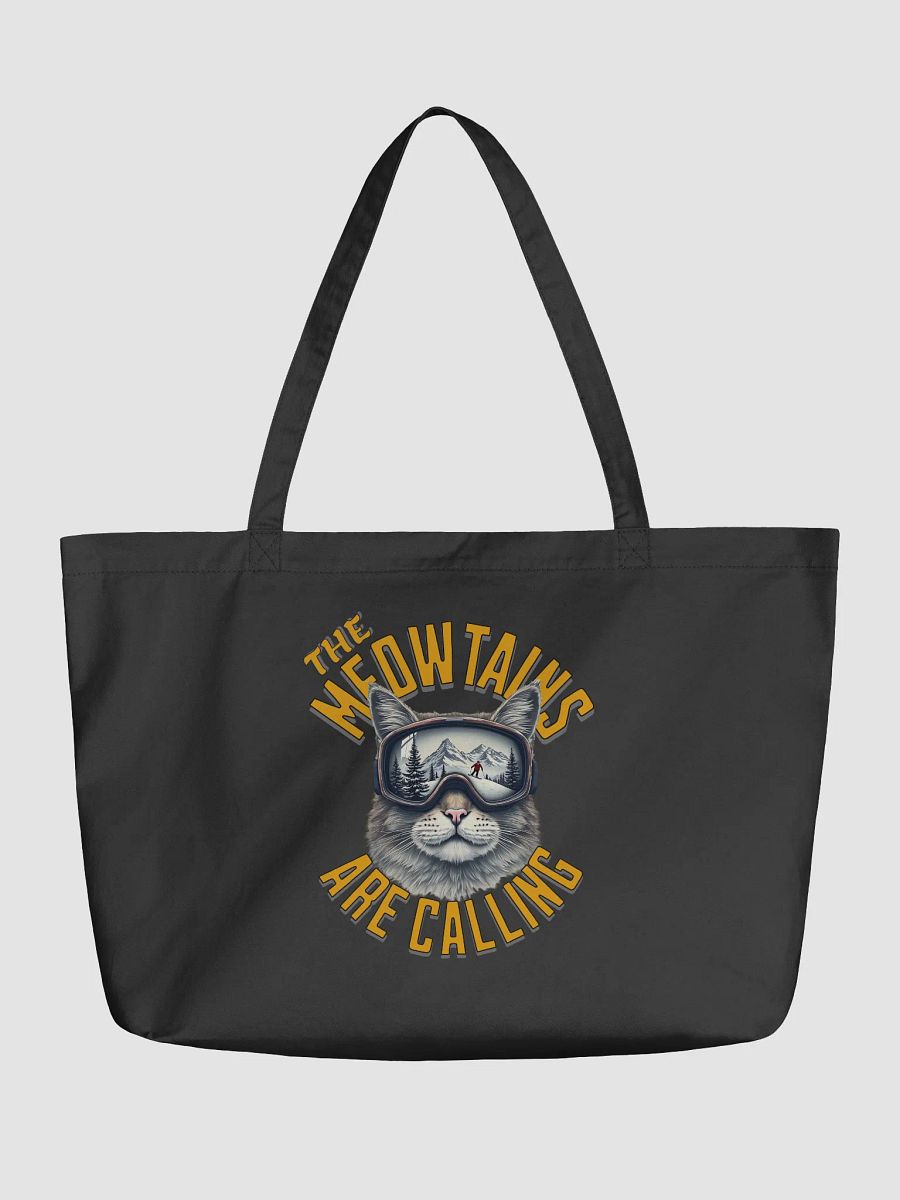 The Meowtains Are Calling Cat Skiing Organic Tote Bag product image (2)