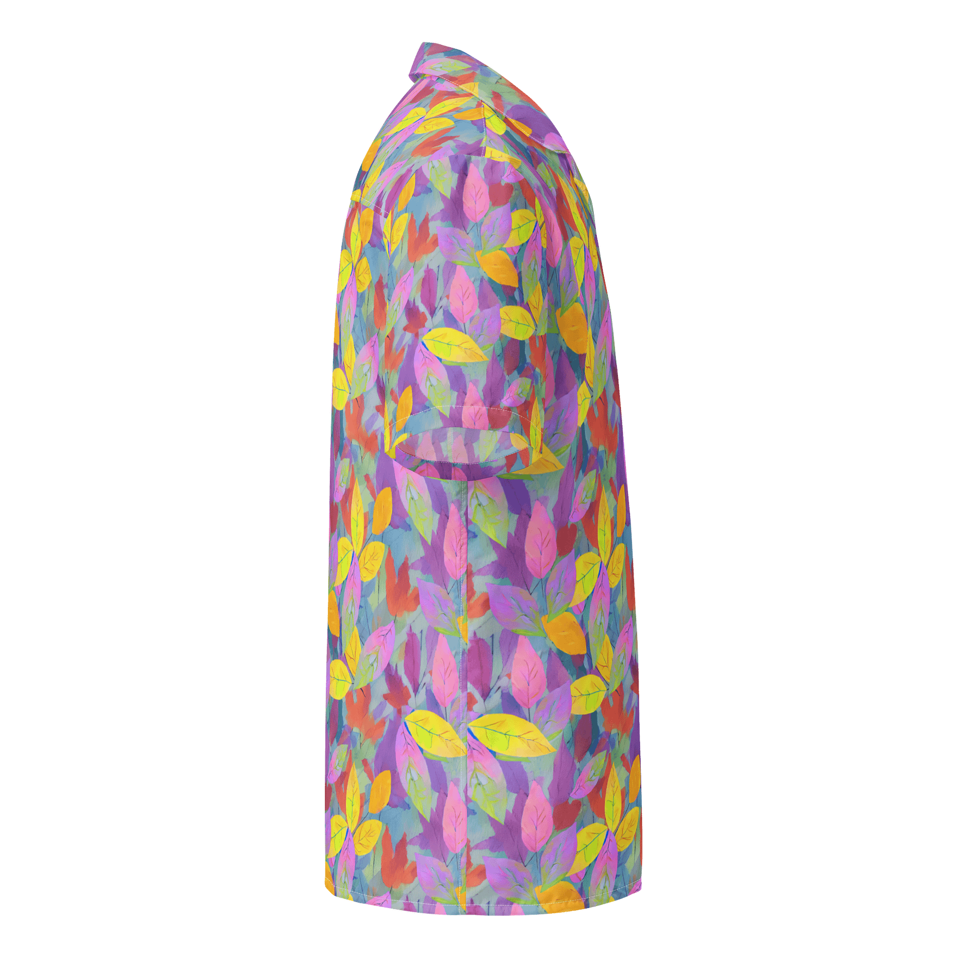 Yellow Pink Leaves Hawaiian Shirt product image (4)