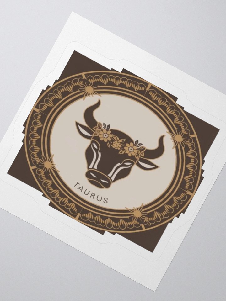 Taurus Zodiac Sticker - Bull with Floral Crown - Durable Vinyl product image (5)