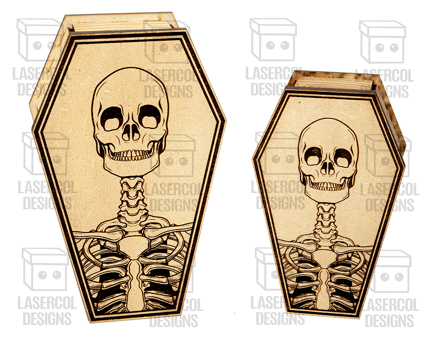 Halloween Coffin Box Set 1 (2 Sizes) - Laser Cut Files product image (10)