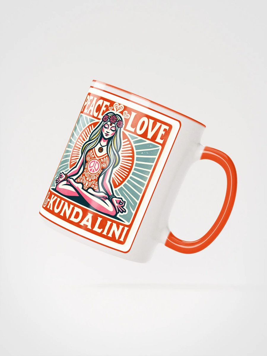 Peace, Love & Kundalini Orange Accent Mug product image (2)