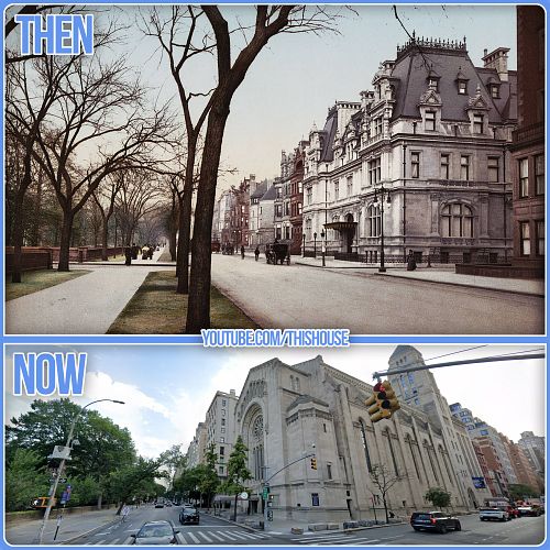 Mrs. Astor's Double Mansion in Manhattan was built in 1896 and demolished in 1926. Today, the Temple Emanu-El of New York sit...