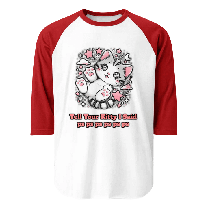 pspsps Kitty Baseball Style Tee - Light Torso Colors product image (78)