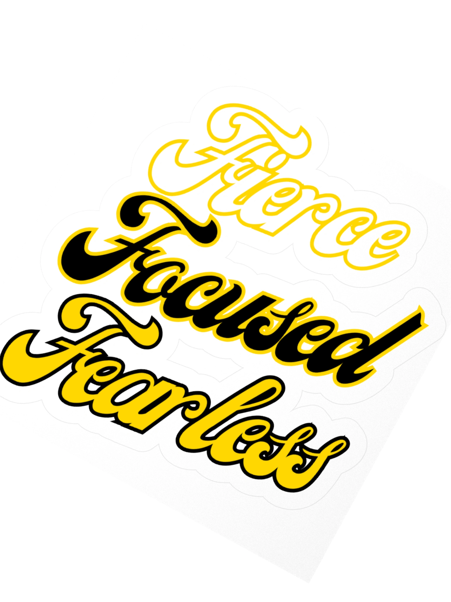 Retro Fierce. Focused. Fearless. Kiss Cut Sticker | Team Verga Empowerment Collection product image (2)