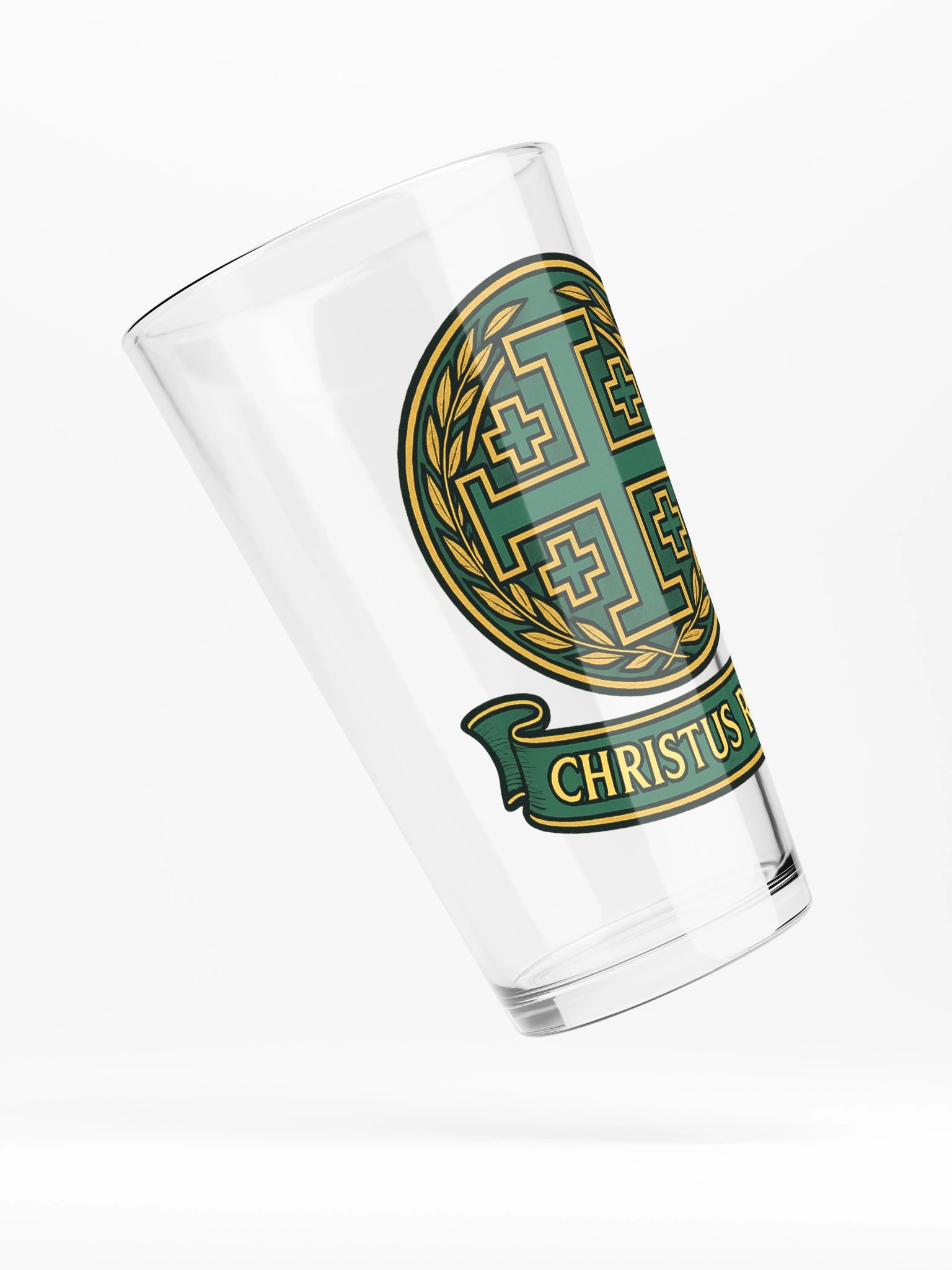 Jerusalem Cross Christus Rex Pint glass product image (4)