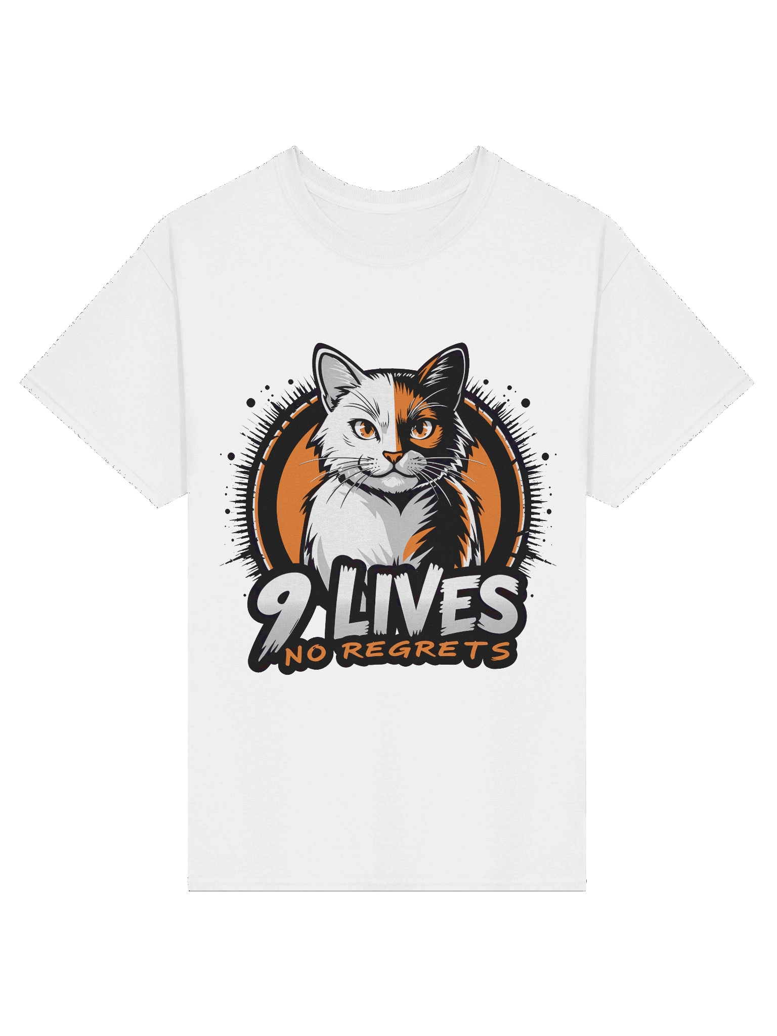 '9 Lives No Regrets' Cat Attitude T-Shirt - Fearless Feline Vibes product image (1)