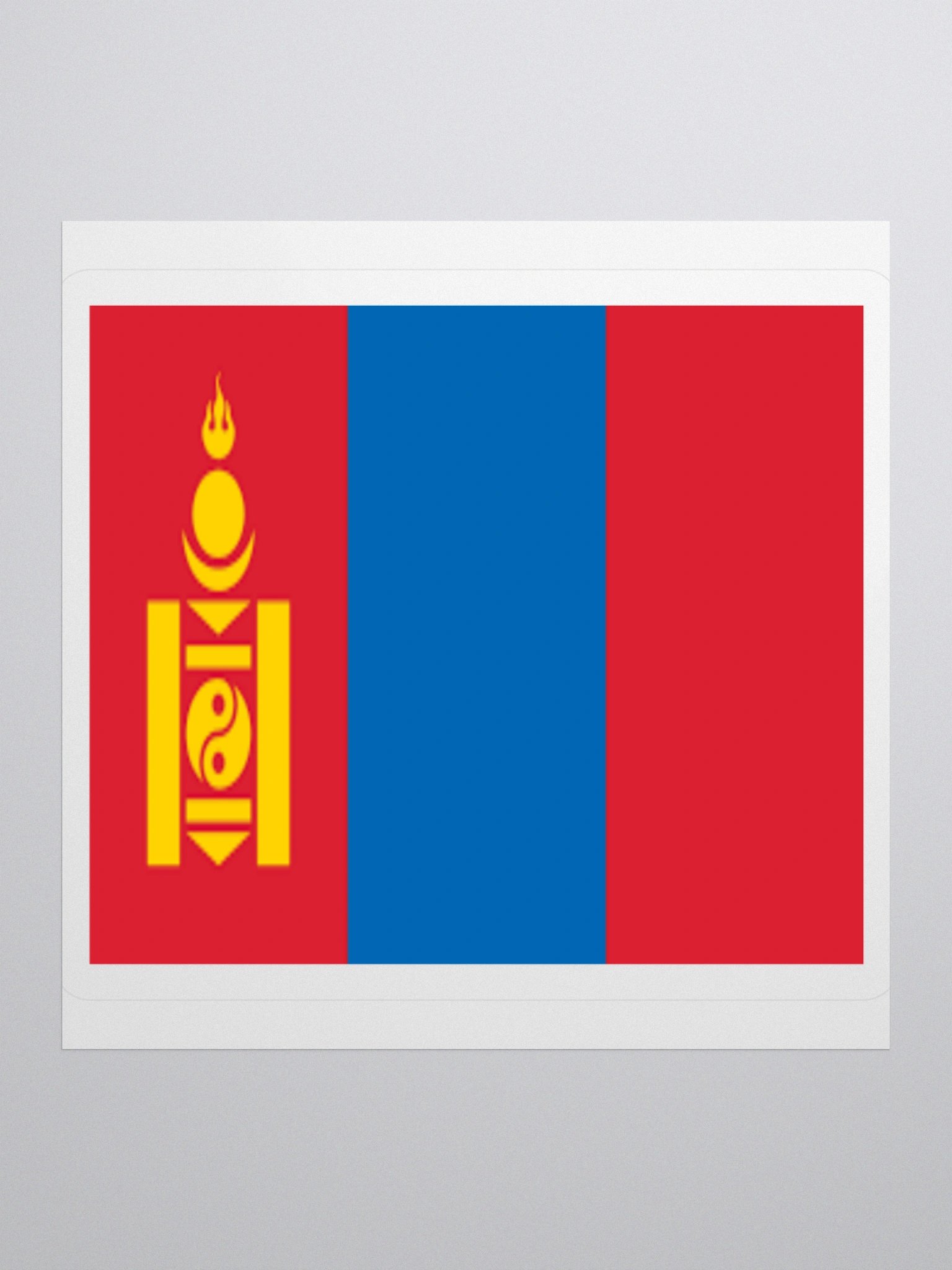Exclusive Mongolia Flag Kiss-Cut Sticker by TDS Music - Unique Design (3" x 3", 4" x 4", 5.5" x 5.5") product image (1)