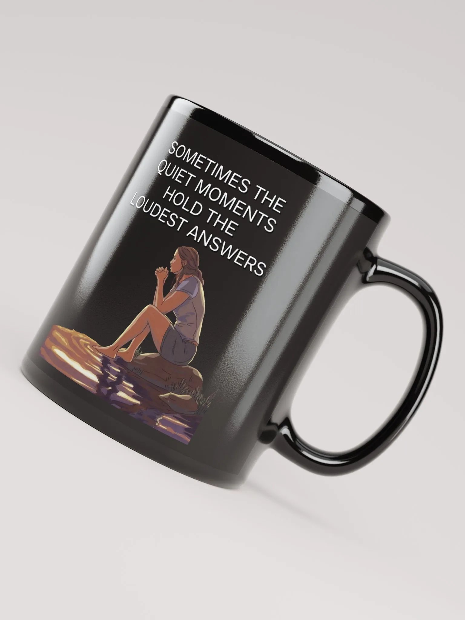 Sometimes The Quiet Moments Hold The Loudest Answers - Motivational Black Mug product image (7)