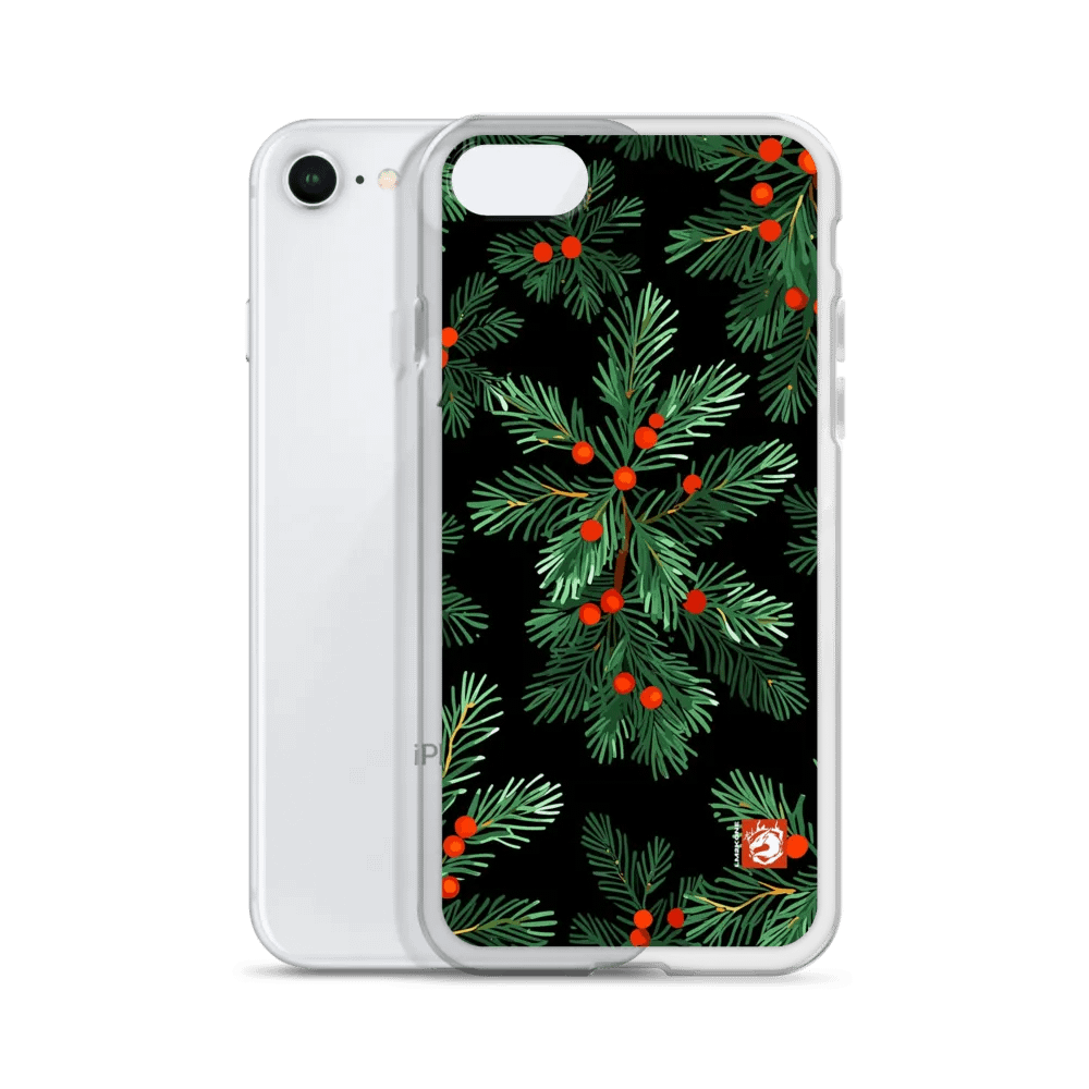 Holly Christmas Pattern iPhone Clear Case product image (2)