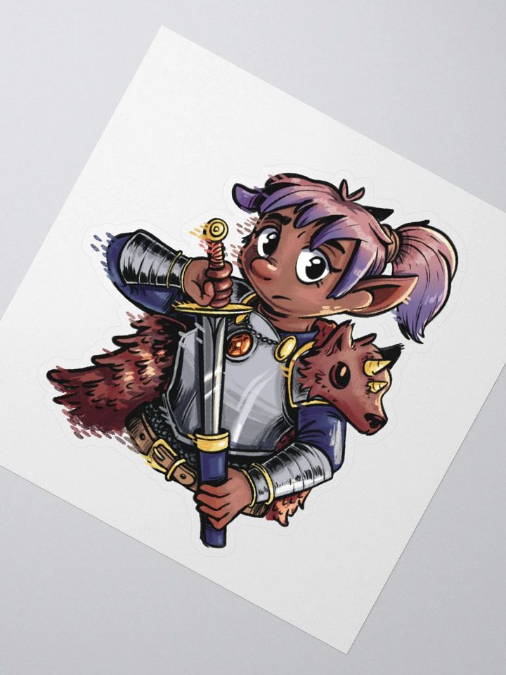 Gnome Paladin Sticker - Fantasy RPG Character Art Decal product image (2)