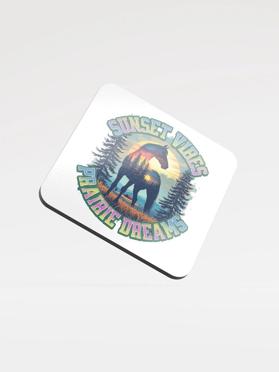 Sunset Vibes Prairie Dreams Horse Silhouette Cork Coaster product image (3)