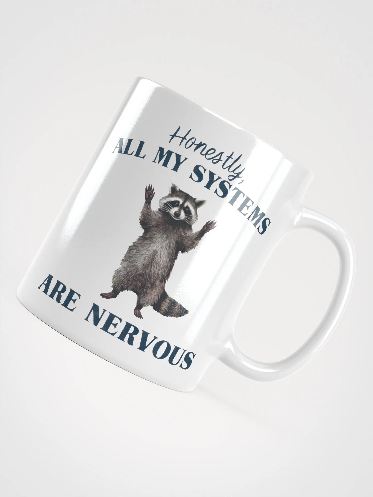 Nervous Raccoon White Mug product image (10)