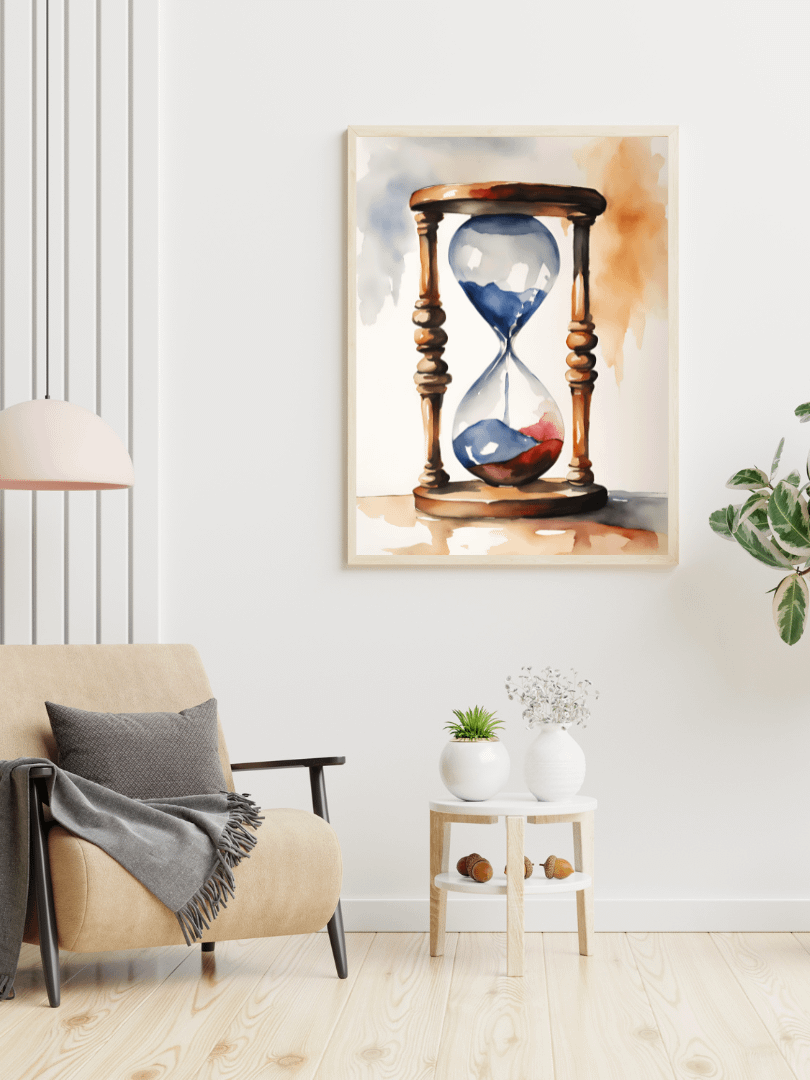 Watercolour Painting Printable Wall Art of HOUR GLASS product image (2)