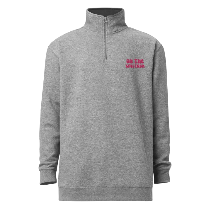ON THE SPECTRUM (pink) embroidered quarter zip product image (6)