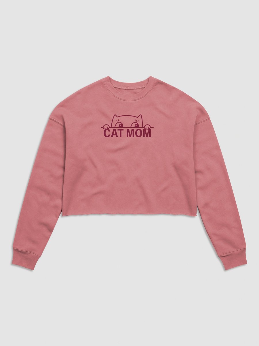 Funny Cat Mom Crop Top – Playful Peeking Kitty Pet Lover Shirt product image (1)