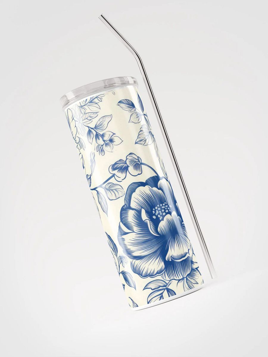 Embrace Tradition with Floral Elegance: Delfts Blue Stainless Steel Tumbler product image (3)