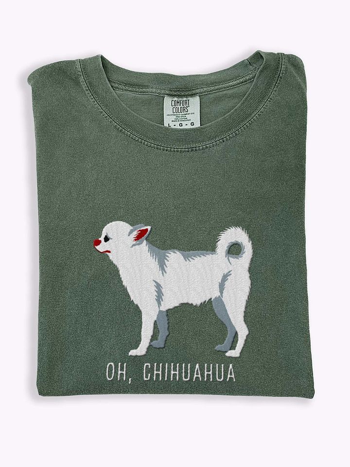 Oh, Chihuahua T-Shirt(Embroidered) of a Chihuahua(White) product image (1)