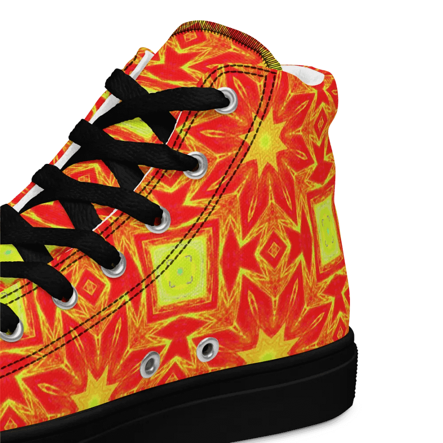 Abstract Repeating Orange Flower Ladies Canvas Shoe High Tops product image (10)