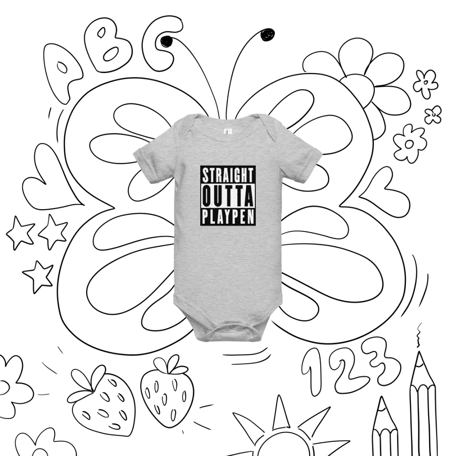 Straight Outta Playpen Baby Onesie product image (38)