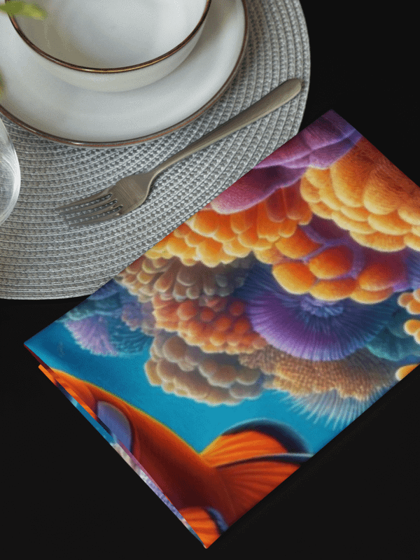 Underwater Symphony Cloth Napkin Set | AI Design beautiful underwater life product image (5)