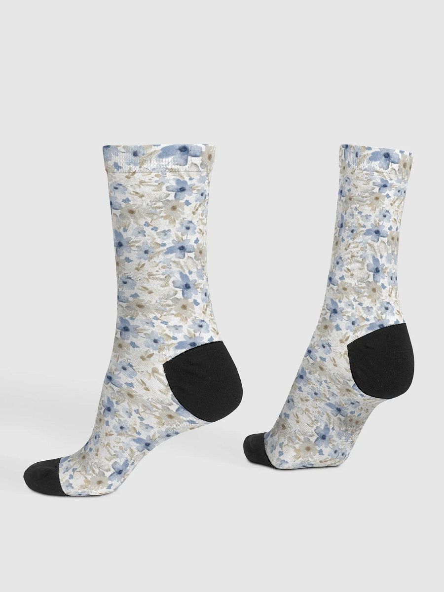 Blue Grey Flowers Socks product image (4)