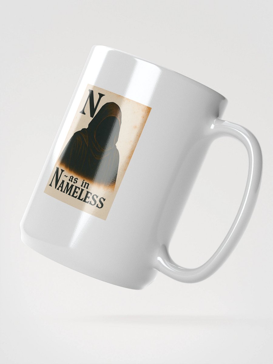 N as in nameless white glossy mug by dark alphabet product image (2)