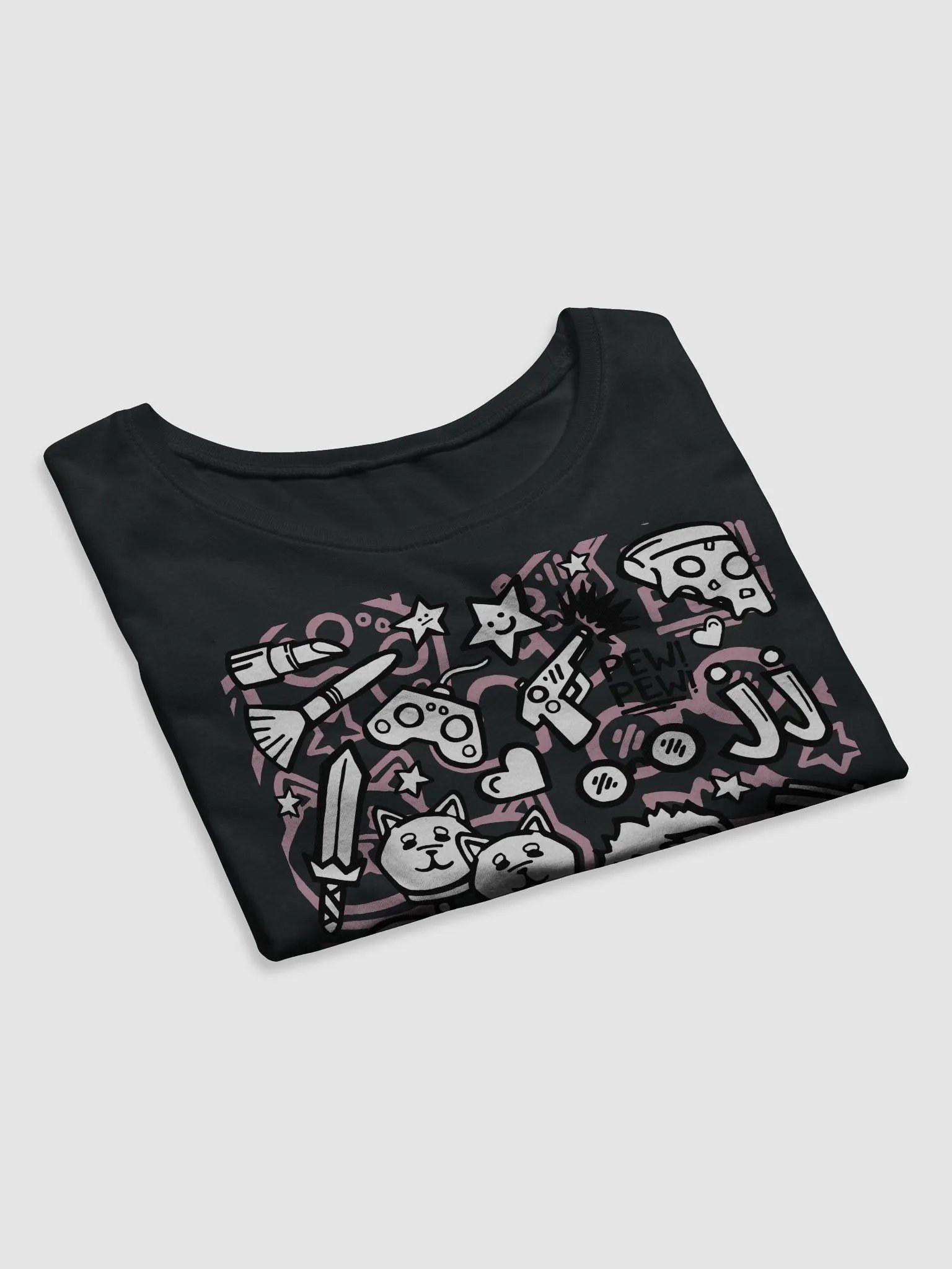 J-Doodle Crop Tee (Black) product image (6)