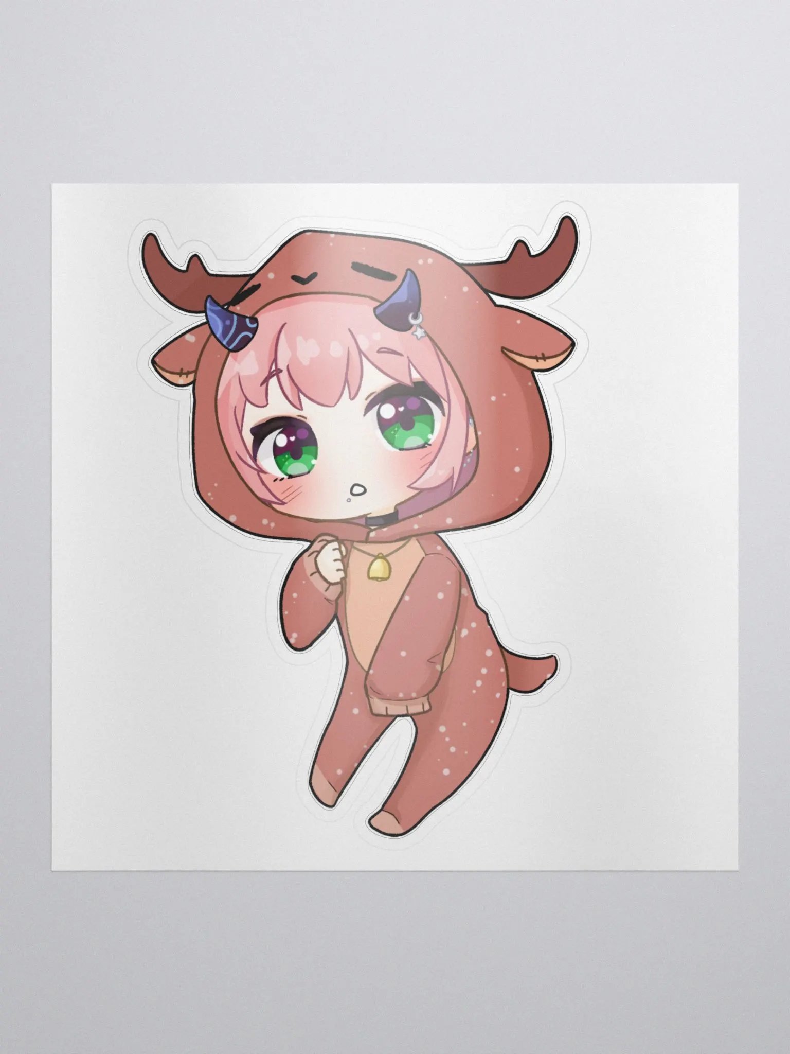 Deer with horns sticky product image (1)