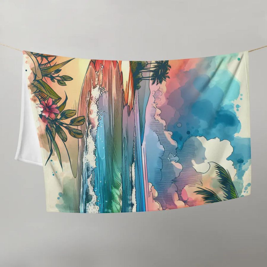 Stunning Beach Watercolor Throw Blanket product image (10)