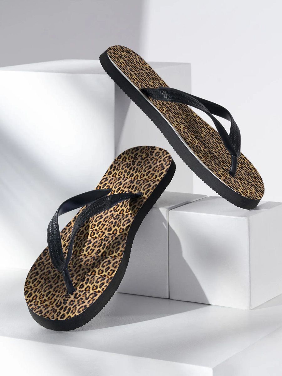 Leopard Print Custom Flip Flops 🐆☀️ product image (2)