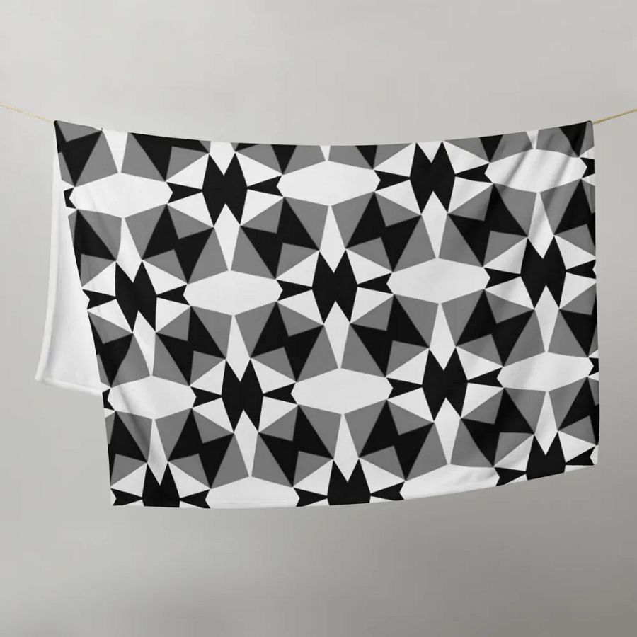 Black, White & Grey Geometric Throw Blanket product image (11)
