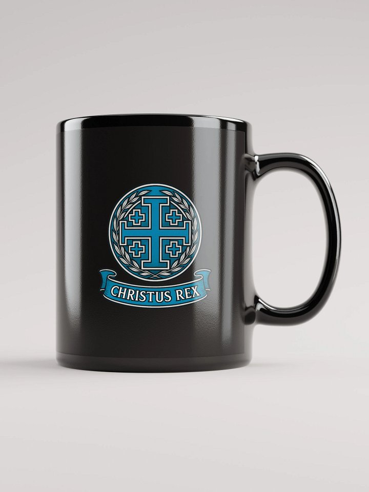 Jerusalem Cross Christus Rex mug light blue product image (1)