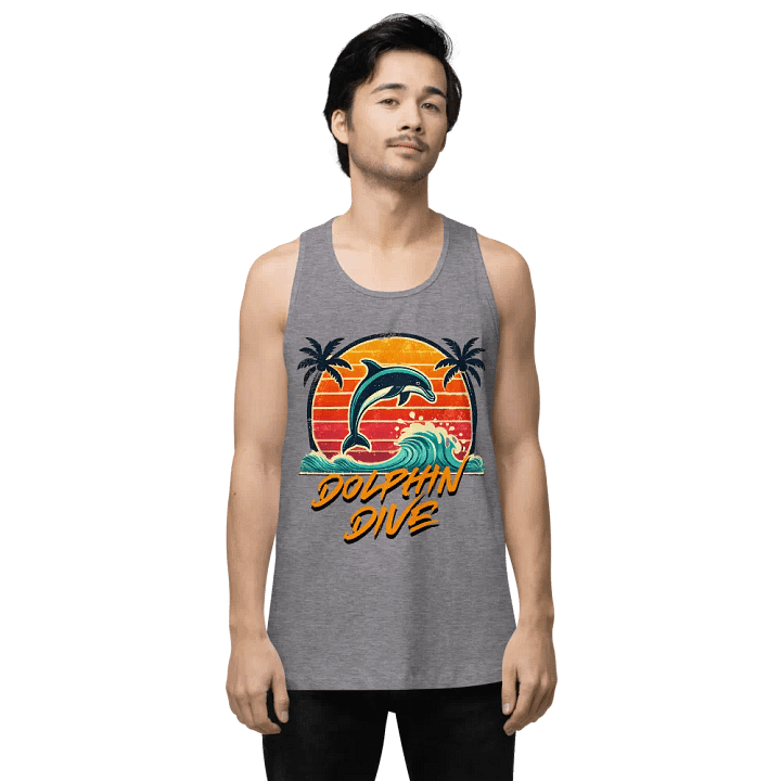 Sunset Dolphin Dive Tank Top product image (3)