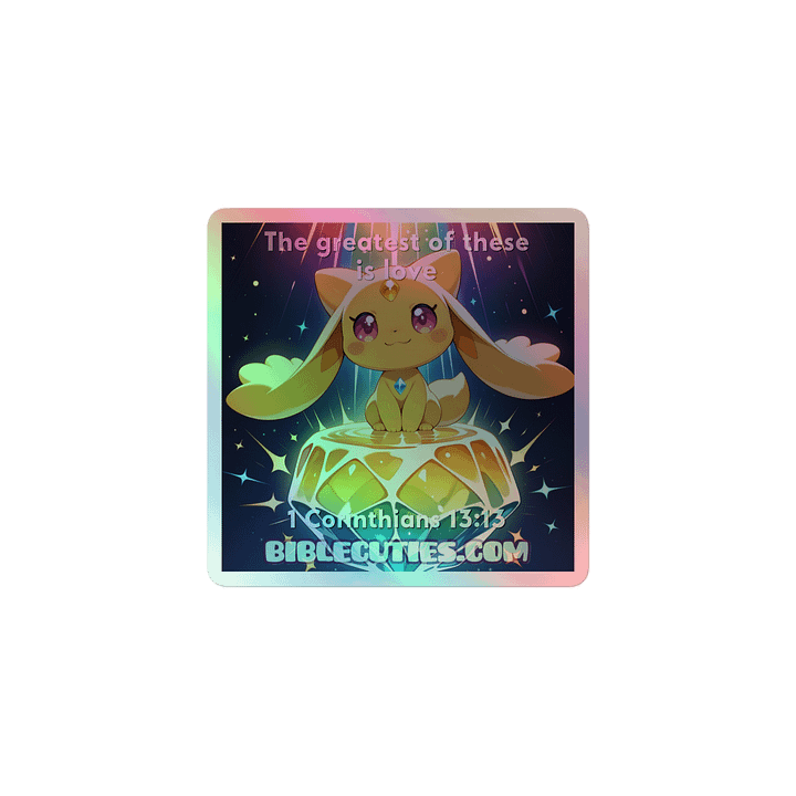 Bible Cuties Lorraine - The greatest of these is love Holographic Sticker product image (1)