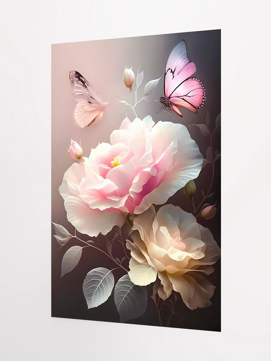 Whispering Roses and Butterflies Poster: Serene Floral Art for Delicate Home Decor product image (5)