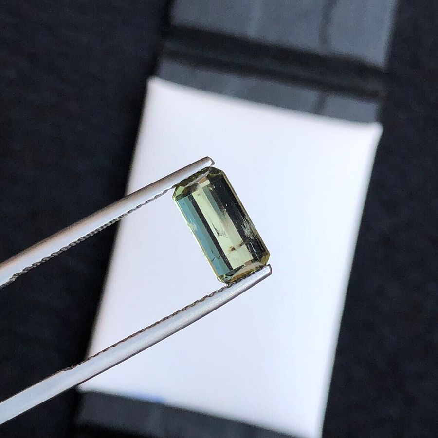 TOURMALINE FOR RING EMERALD CUT YELLOW/GREEN NATURAL GEMSTONE FOR GIFT, 1.90 CRT product image (2)
