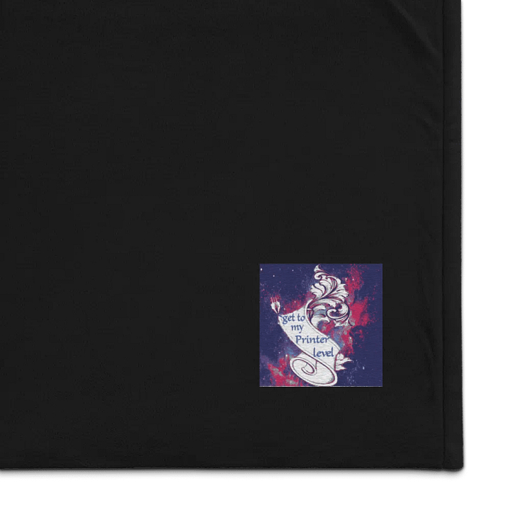 Bestickte Premium-Sherpa-Decke mit Motiv get to my Printer level product image (1)