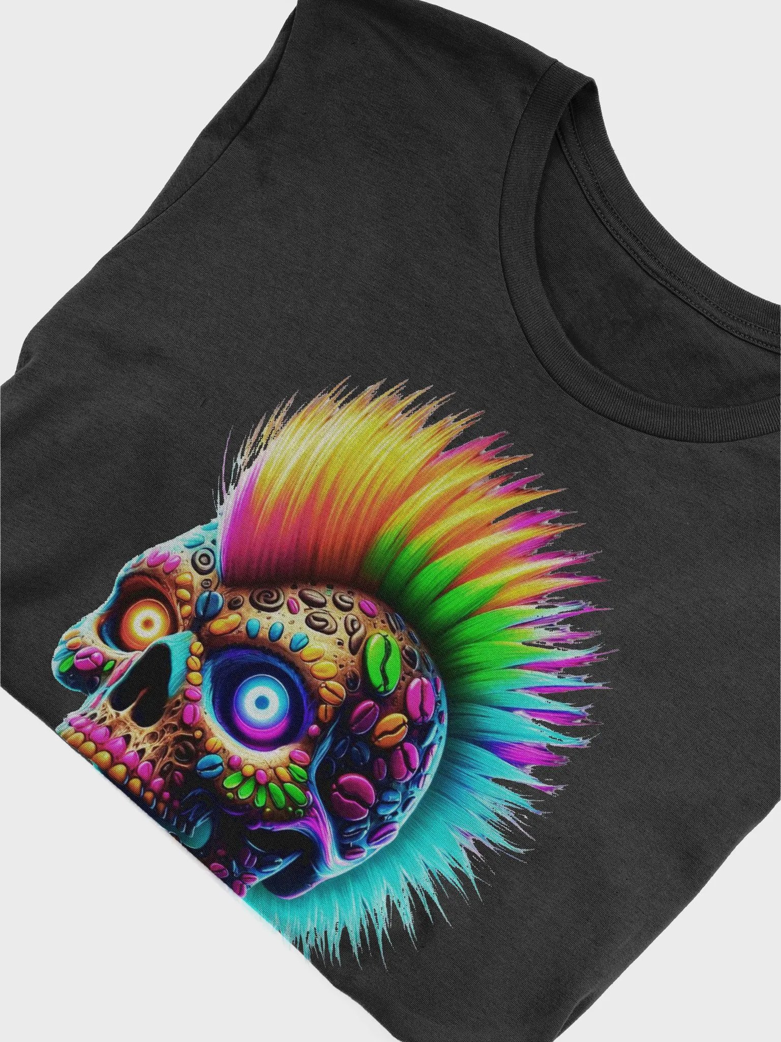 Rainbow Skull Artistic Coffee T-Shirt product image (3)