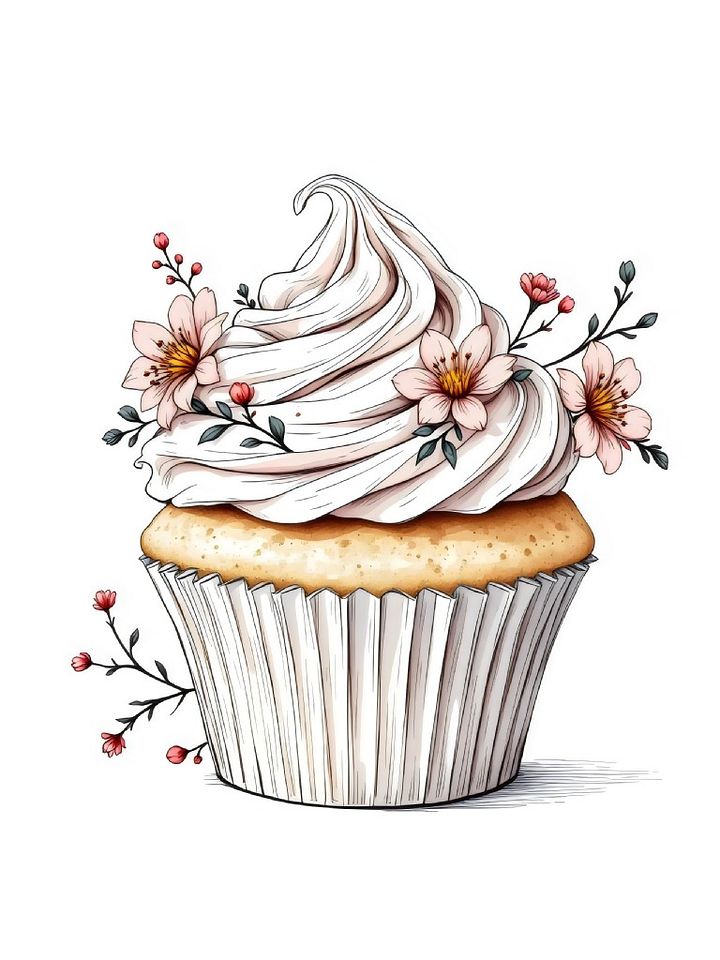 20 Elegant Cupcake Clipart Designs, Whimsical Cupcake Clipart, Vibrant Cupcake Graphics, Ornate Cupcake Illustrations product image (1)
